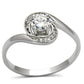TS116 - Rhodium 925 Sterling Silver Ring with AAA Grade CZ  in Clear-4