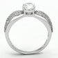 TS119 - Rhodium 925 Sterling Silver Ring with AAA Grade CZ  in Clear-2