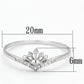 TS120 - Rhodium 925 Sterling Silver Ring with AAA Grade CZ  in Clear-1