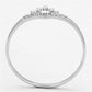 TS120 - Rhodium 925 Sterling Silver Ring with AAA Grade CZ  in Clear-2