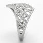 TS122 - Rhodium 925 Sterling Silver Ring with AAA Grade CZ  in Clear-3