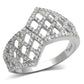 TS122 - Rhodium 925 Sterling Silver Ring with AAA Grade CZ  in Clear-4