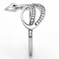 TS123 - Rhodium 925 Sterling Silver Ring with AAA Grade CZ  in Ruby-3