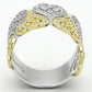 TS126 - Gold+Rhodium 925 Sterling Silver Ring with AAA Grade CZ  in Champagne-2