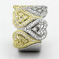 TS126 - Gold+Rhodium 925 Sterling Silver Ring with AAA Grade CZ  in Champagne-3