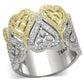 TS126 - Gold+Rhodium 925 Sterling Silver Ring with AAA Grade CZ  in Champagne-4