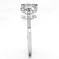 TS129 - Rhodium 925 Sterling Silver Ring with AAA Grade CZ  in Clear-3