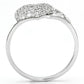 TS130 - Rhodium 925 Sterling Silver Ring with AAA Grade CZ  in Clear-2
