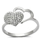 TS130 - Rhodium 925 Sterling Silver Ring with AAA Grade CZ  in Clear-4