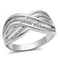 TS132 - Rhodium 925 Sterling Silver Ring with AAA Grade CZ  in Clear-4