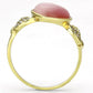 TS136 - Gold 925 Sterling Silver Ring with Synthetic Cat Eye in Rose-2