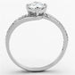 TS141 - Rhodium 925 Sterling Silver Ring with AAA Grade CZ  in Clear-2