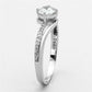 TS141 - Rhodium 925 Sterling Silver Ring with AAA Grade CZ  in Clear-3