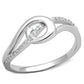 TS142 - Rhodium 925 Sterling Silver Ring with AAA Grade CZ  in Clear-4