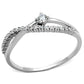 TS144 - Rhodium 925 Sterling Silver Ring with AAA Grade CZ  in Clear-4