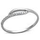 TS145 - Rhodium 925 Sterling Silver Ring with AAA Grade CZ  in Clear-4