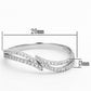 TS146 - Rhodium 925 Sterling Silver Ring with AAA Grade CZ  in Clear-1