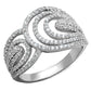 TS147 - Rhodium 925 Sterling Silver Ring with AAA Grade CZ  in Clear-4