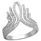 TS151 - Rhodium 925 Sterling Silver Ring with AAA Grade CZ  in Clear-4