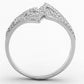 TS152 - Rhodium 925 Sterling Silver Ring with AAA Grade CZ  in Clear-4
