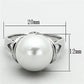 TS154 - Rhodium 925 Sterling Silver Ring with Synthetic Pearl in White-1