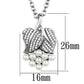 TS165 - Rhodium 925 Sterling Silver Chain Pendant with Synthetic Pearl in White-1