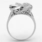 TS171 - Rhodium 925 Sterling Silver Ring with AAA Grade CZ  in Clear-2