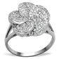 TS171 - Rhodium 925 Sterling Silver Ring with AAA Grade CZ  in Clear-4