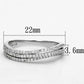TS173 - Rhodium 925 Sterling Silver Ring with AAA Grade CZ  in Clear-1