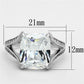 TS174 - Rhodium 925 Sterling Silver Ring with AAA Grade CZ  in Clear-1
