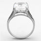 TS174 - Rhodium 925 Sterling Silver Ring with AAA Grade CZ  in Clear-2