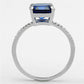 TS177 - Rhodium 925 Sterling Silver Ring with Synthetic Spinel in London Blue-2