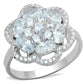 TS180 - Rhodium 925 Sterling Silver Ring with AAA Grade CZ  in Clear-4