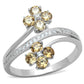 TS181 - Rhodium 925 Sterling Silver Ring with AAA Grade CZ  in Champagne-4