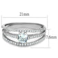 TS185 - Rhodium 925 Sterling Silver Ring with AAA Grade CZ  in Clear-1