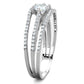 TS185 - Rhodium 925 Sterling Silver Ring with AAA Grade CZ  in Clear-3