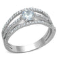 TS185 - Rhodium 925 Sterling Silver Ring with AAA Grade CZ  in Clear-4