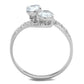 TS187 - Rhodium 925 Sterling Silver Ring with AAA Grade CZ  in Clear-2