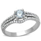 TS188 - Rhodium 925 Sterling Silver Ring with AAA Grade CZ  in Clear-4