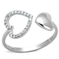 TS194 - Rhodium 925 Sterling Silver Ring with AAA Grade CZ  in Clear-4