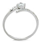 TS199 - Rhodium 925 Sterling Silver Ring with AAA Grade CZ  in Clear-2