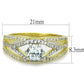 TS200 - Gold+Rhodium 925 Sterling Silver Ring with AAA Grade CZ  in Clear-1