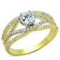TS200 - Gold+Rhodium 925 Sterling Silver Ring with AAA Grade CZ  in Clear-4
