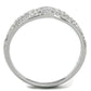 TS201 - Rhodium 925 Sterling Silver Ring with AAA Grade CZ  in Clear-2