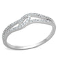 TS202 - Rhodium 925 Sterling Silver Ring with AAA Grade CZ  in Clear-4