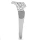 TS203 - Rhodium 925 Sterling Silver Ring with AAA Grade CZ  in Clear-3
