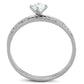 TS206 - Rhodium 925 Sterling Silver Ring with AAA Grade CZ  in Clear-2