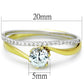 TS209 - Gold+Rhodium 925 Sterling Silver Ring with AAA Grade CZ  in Clear-1
