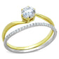 TS209 - Gold+Rhodium 925 Sterling Silver Ring with AAA Grade CZ  in Clear-4