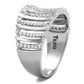 TS211 - Rhodium 925 Sterling Silver Ring with AAA Grade CZ  in Clear-3